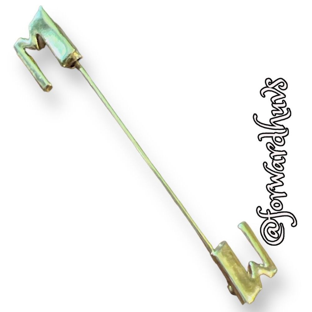 Gold Tone Stick Pin With an “M” Pin Stopper
